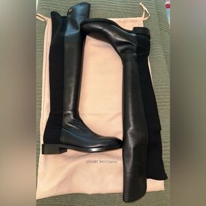 Stuart Weitzman Black Leather Knee-High Boots